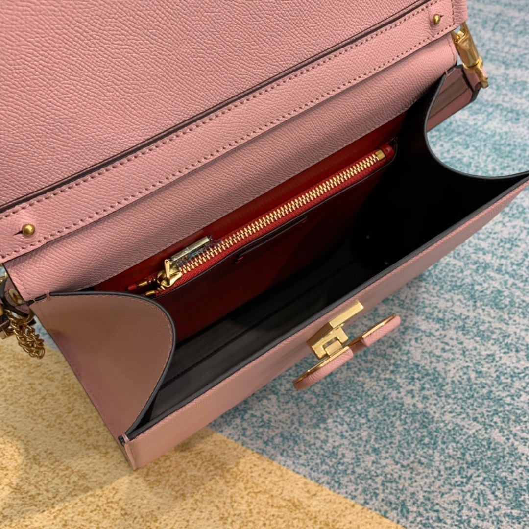 Val Small VSLING Grainy Calfskin Handbag