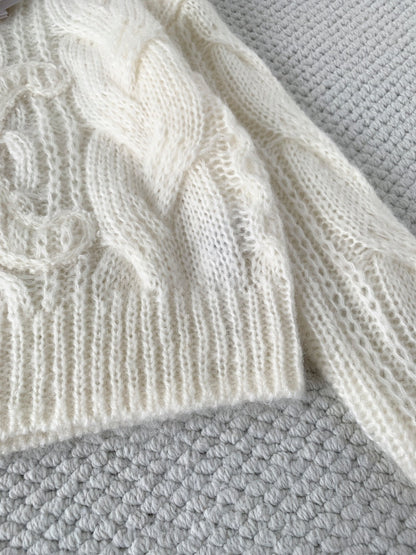 Mohair Embroidered Sweater Soft & Luxurious