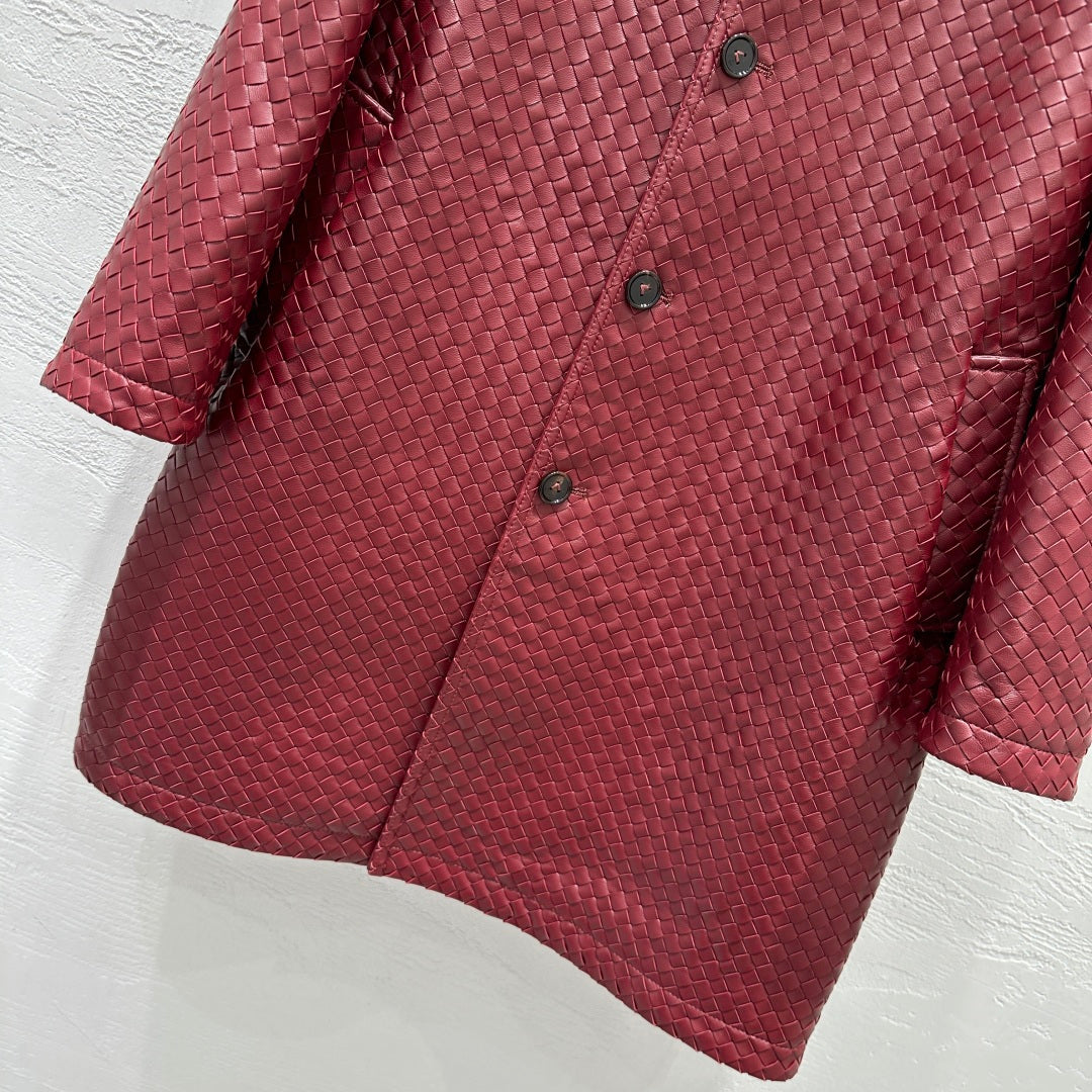 bv Woven Lambskin Oversized Jacket